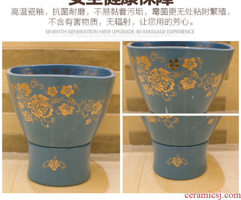 Koh larn, neat package mail of jingdezhen ceramic art basin fangyuan mop mop pool pool paint peony T031