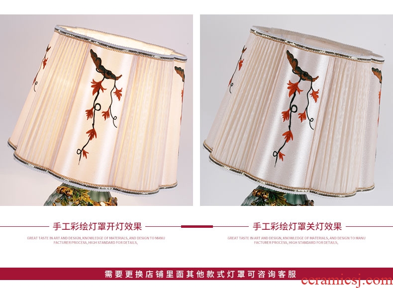 Colored enamel lamp study of new Chinese style bedroom berth lamp retro creative decorative ceramic led all copper lamps and lanterns
