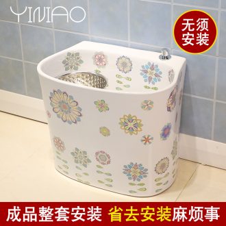 Million birds home balcony mop pool small ceramic mop pool automatic toilet basin of mop mop pool water