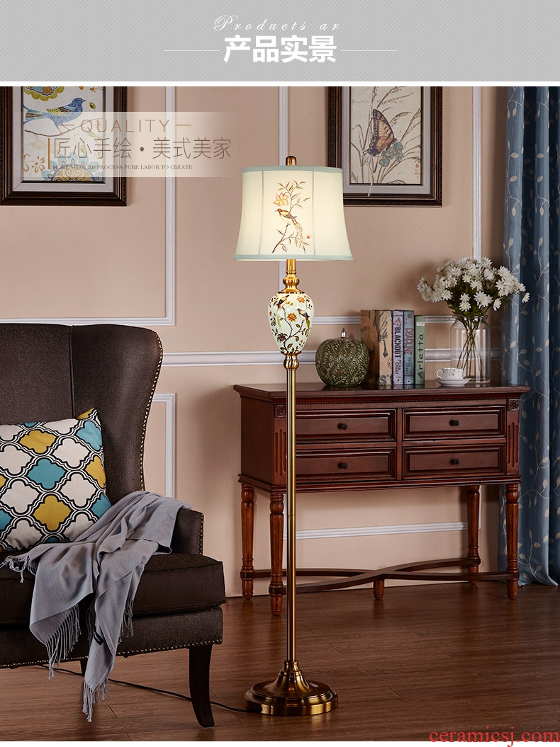 Doren American ceramic floor lamp European contemporary and contracted sitting room bedroom vertical floorlamp creative study