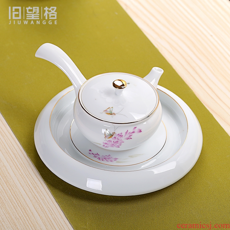 Looking old cixin qiu - yun, kung fu tea tea accessories and pure and fresh and contracted pot bearing ceramic pot holds large pot pad dry foam