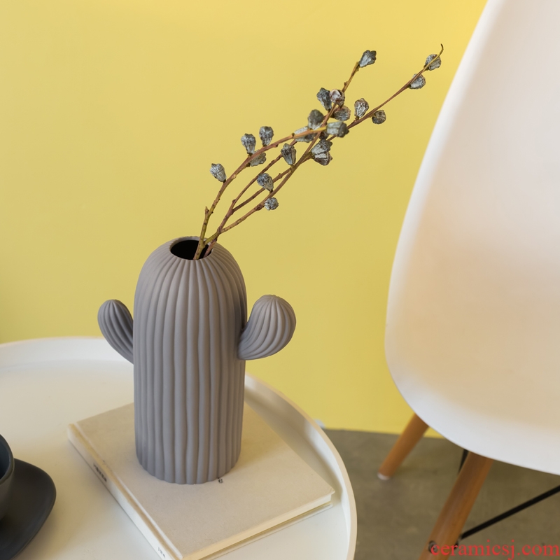YANI yan have contracted northern wind sitting room adornment ceramic vase mesa creative furnishing articles cactus flower arrangement