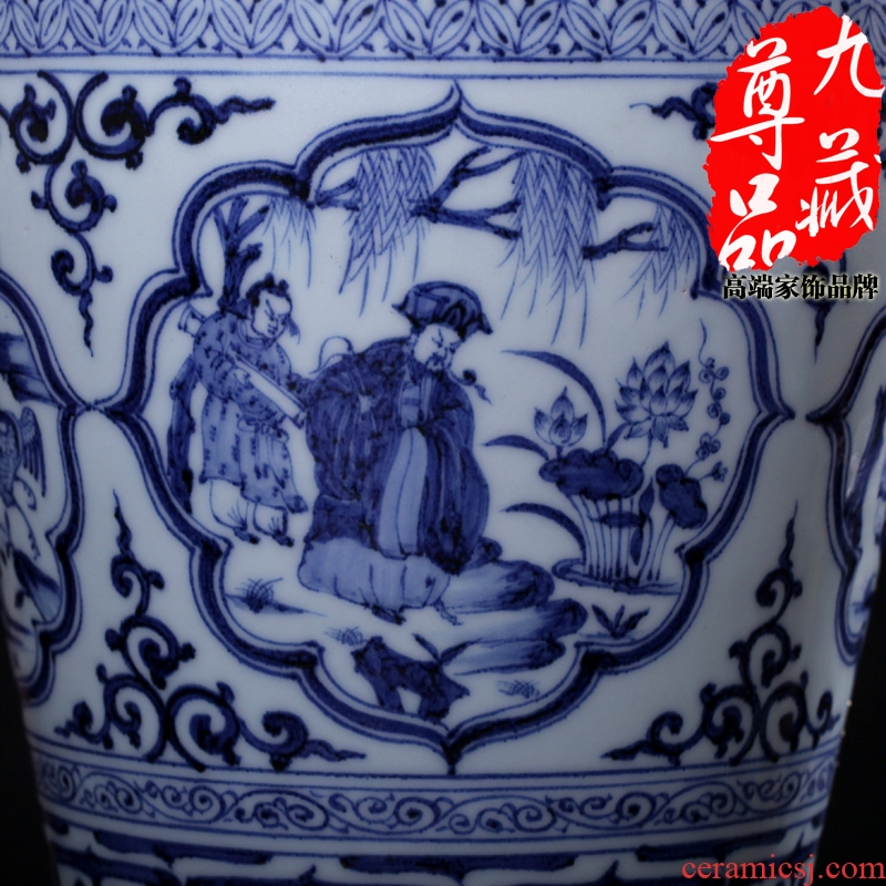 Imitation of yuan blue and white porcelain of jingdezhen ceramics four love motifs mei bottle vase household adornment handicraft furnishing articles