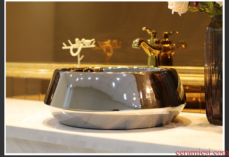 Gold cellnique jingdezhen ceramic sanitary ware art stage basin sink basin 623 gold-plated
