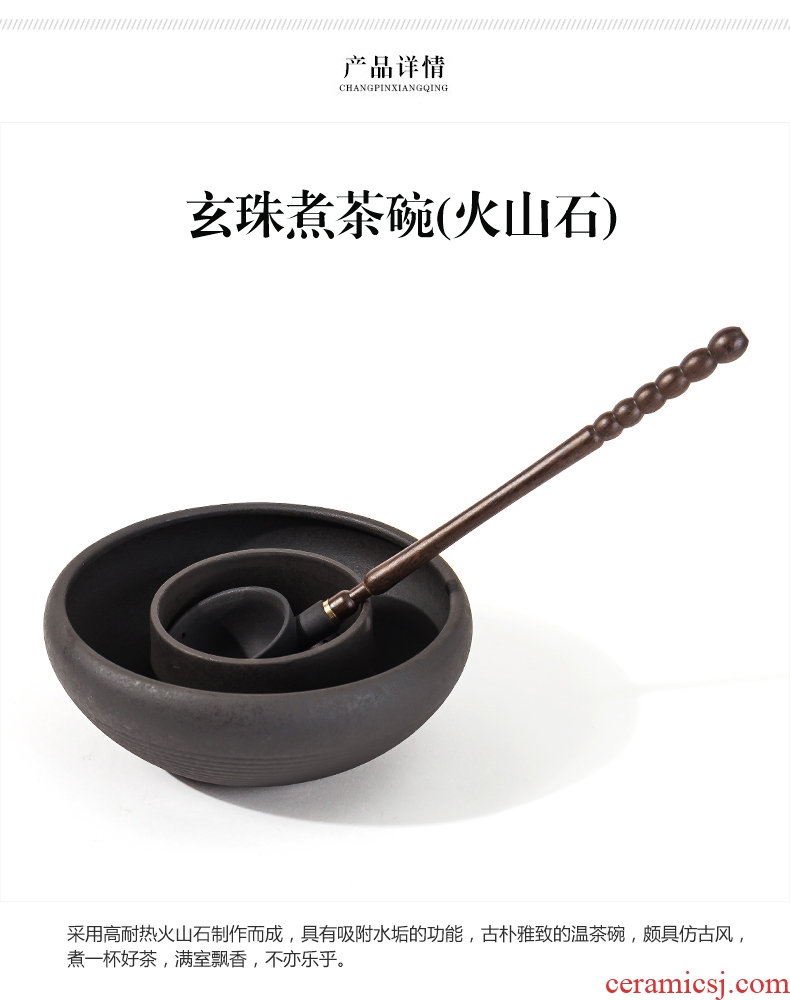 Bin DE lava-rock electric cook kung fu tea exchanger with the ceramics TaoLu household black tea pu-erh tea temperature curing pot bowl suit