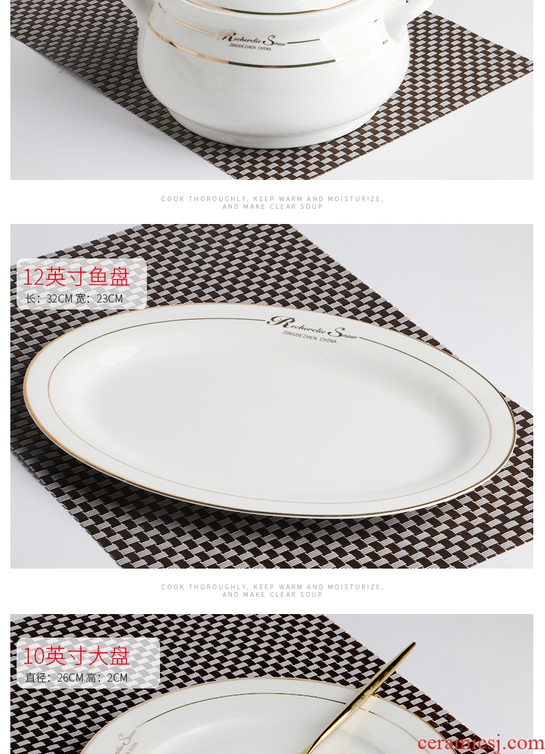 Dishes suit contracted household of Chinese style bone porcelain tableware 56 head of jingdezhen ceramics bowl chopsticks sets of high-grade Korean dishes