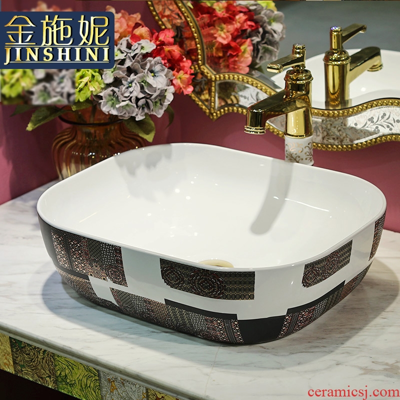Gold cellnique jingdezhen ceramic sanitary ware art stage basin sink basin that wash a face 626 of Scotland