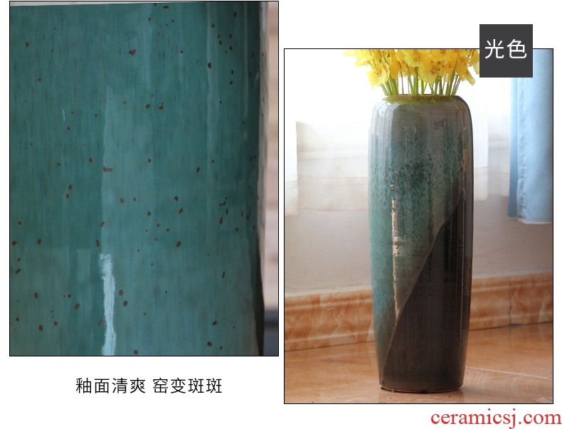 American jingdezhen ceramic vase flower arrangement of large living room furnishing articles of Chinese style porch lattice-windows lucky bamboo bottles