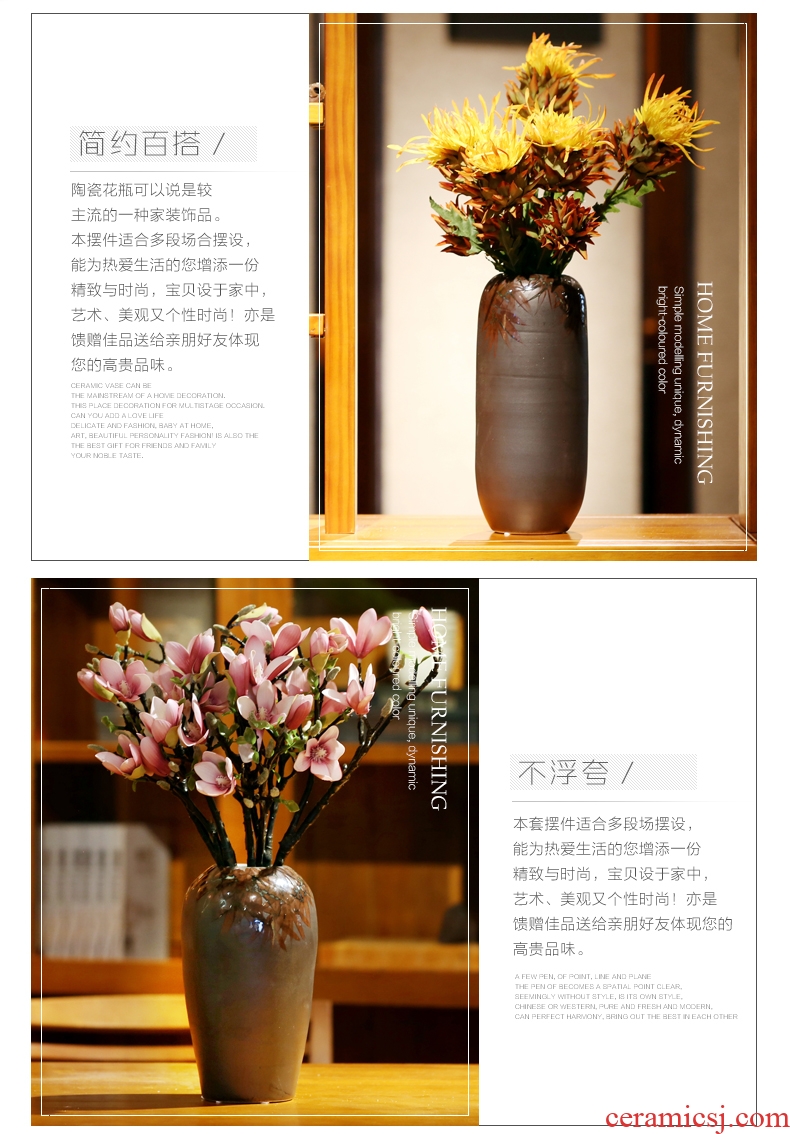 Jingdezhen ceramic vase simulation flower suit new Chinese style restoring ancient ways furnishing articles flower implement home decoration european-style originality