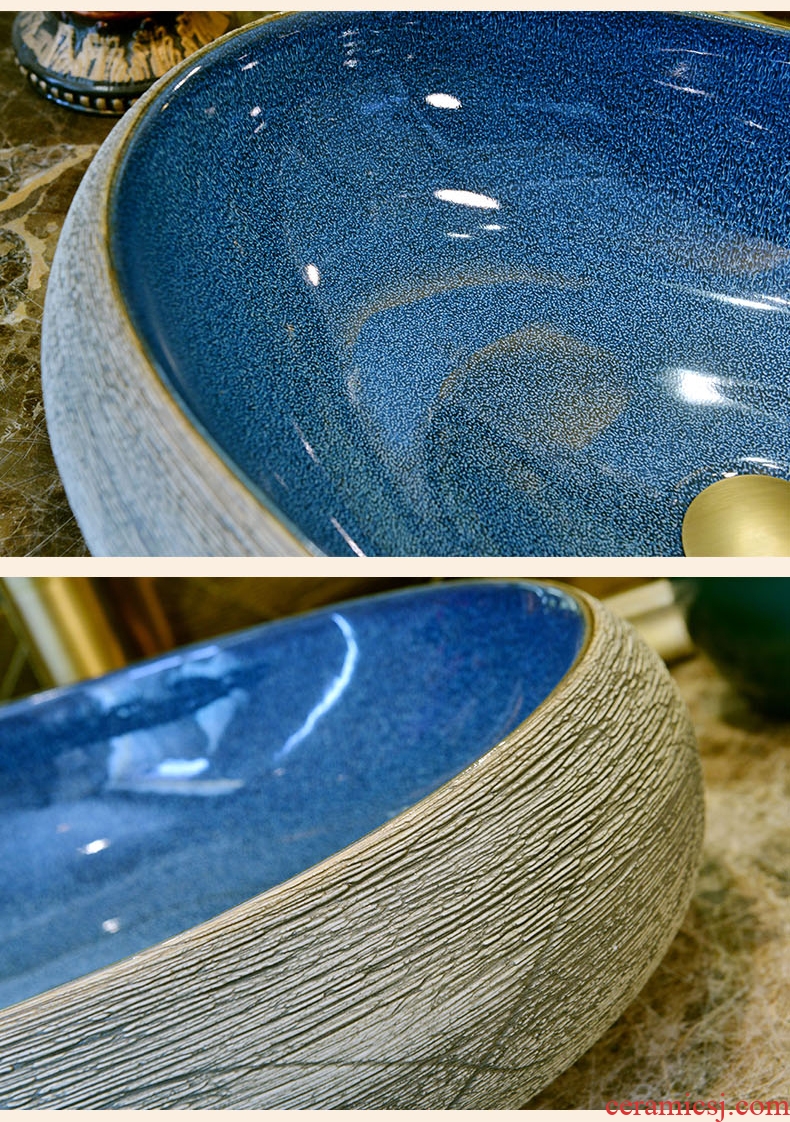 Carving fine art stage basin jingdezhen ceramic lavatory lines of Chinese style restoring ancient ways basin on the sink