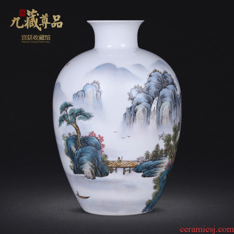 Jingdezhen ceramics hand-painted vases furnishing articles sitting room of new Chinese style flower arranging Nordic home wine decorative arts and crafts