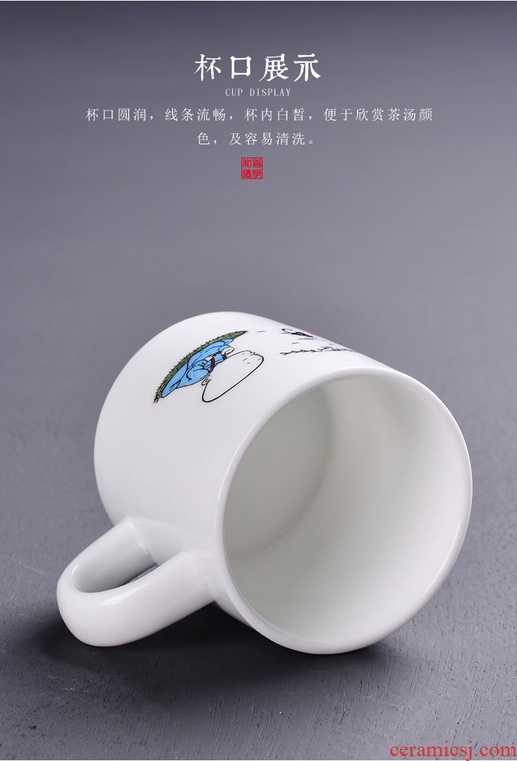 Prevent hot ceramic kung fu tea cups with small cup put 6 only blue and white tea sets of household mini masters cup