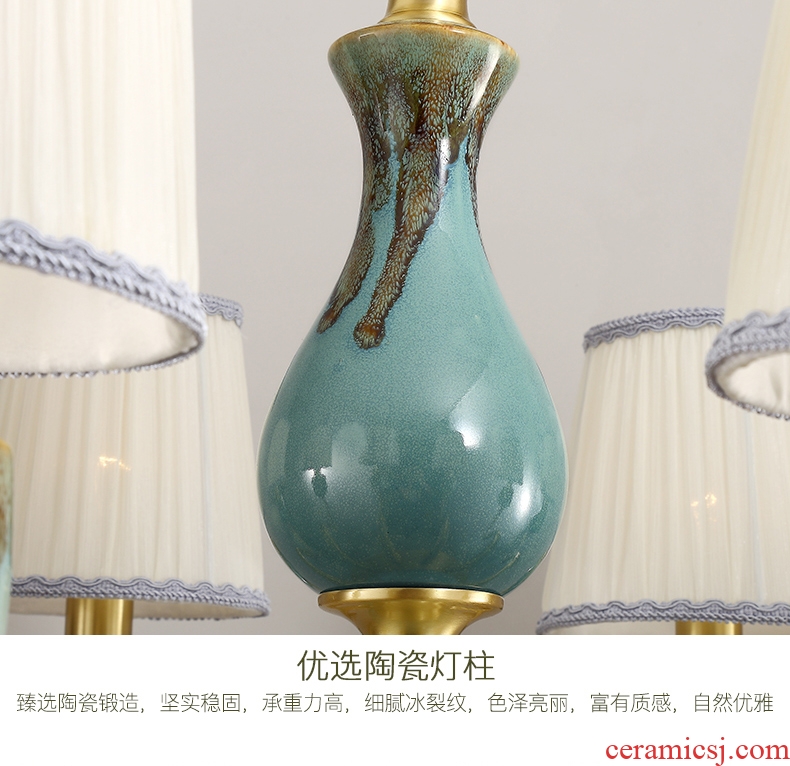 All copper chandelier light cloth art ceramic pendant country restores ancient ways the sitting room dining-room creative Jane beauty bedroom light of lamps and lanterns