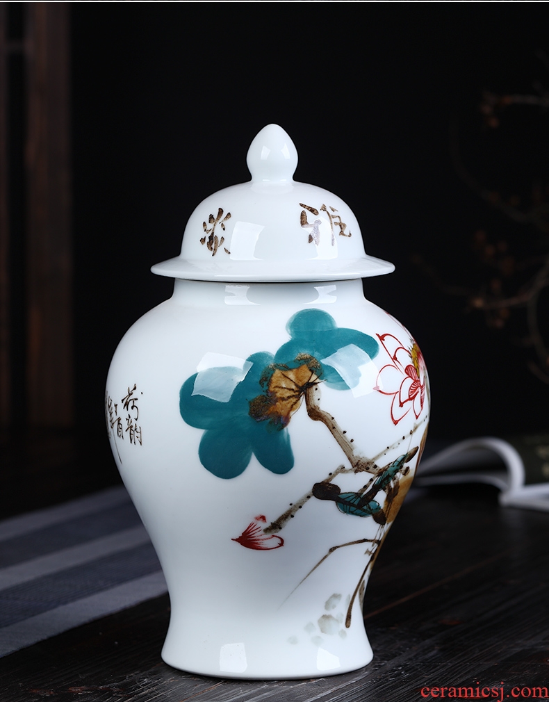 Jingdezhen ceramics hand-painted enamel tank storage tank general furnishing articles archaize sitting room porch home decoration