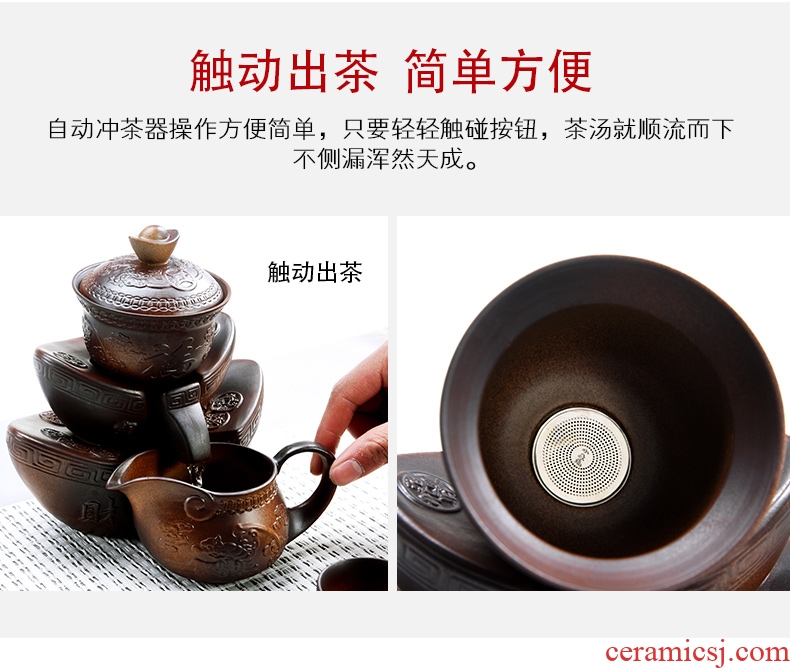 Porcelain god contracted Japanese tea ceremony household utensils suit real wood double stone mill ceramic cups tea tray tea tea