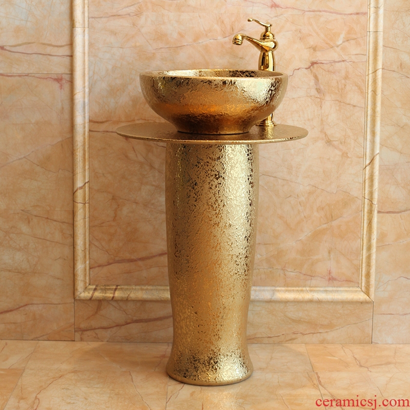 Jingdezhen ceramic column basin to lavatory toilet floor balcony column pillar lavabo art together