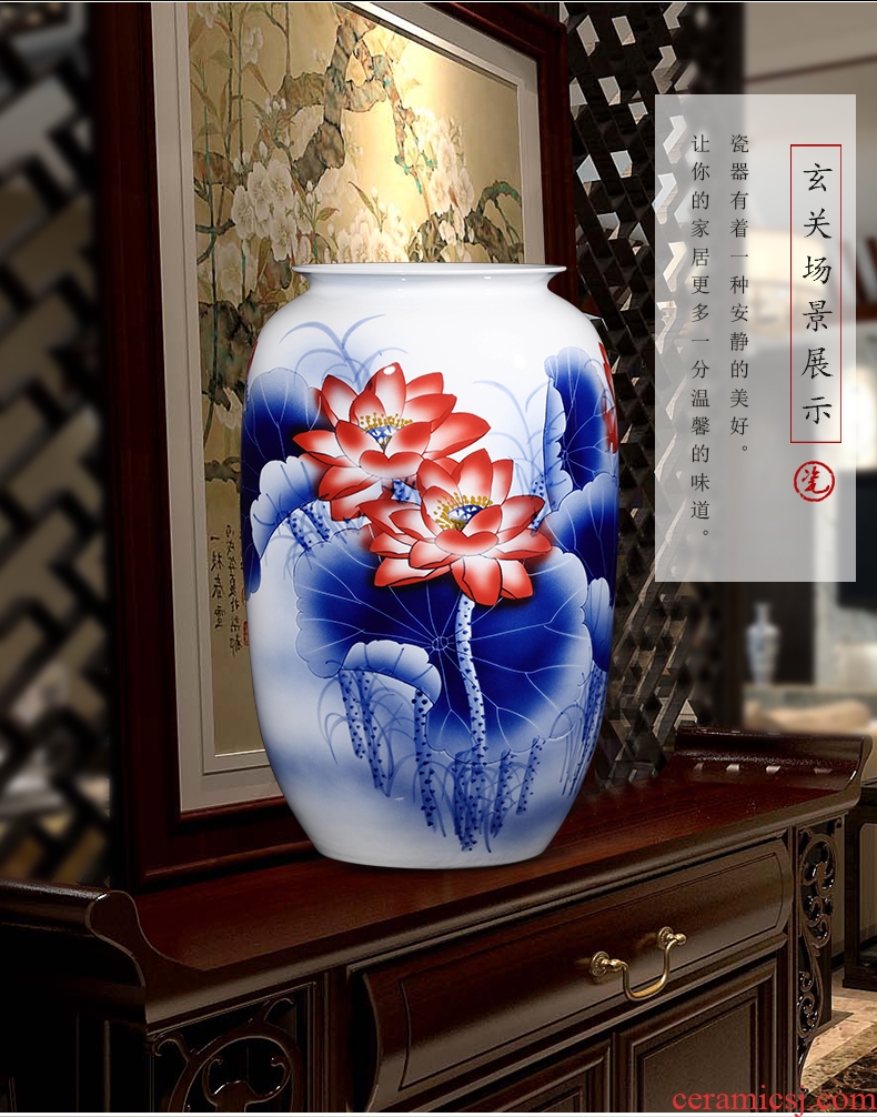 Jingdezhen ceramics hand-painted antique Chinese blue and white porcelain vases, flower arrangement home furnishing articles large living room
