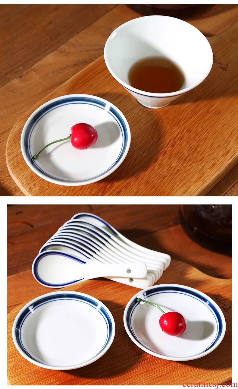 Japanese small flavour restoring ancient ways jingdezhen ceramic plate disc home seasoning sauce vinegar 4 inches of bone plate under the glaze color tableware