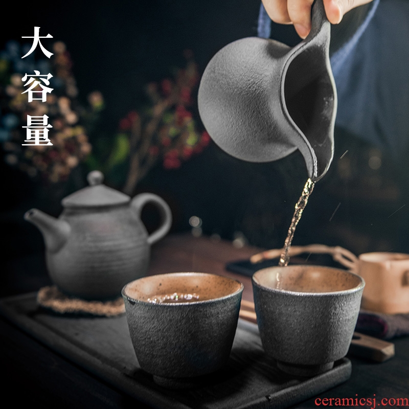 # and retro bell sample tea cup coarse pottery ceramic large capacity cup tea cup kung fu tea cups