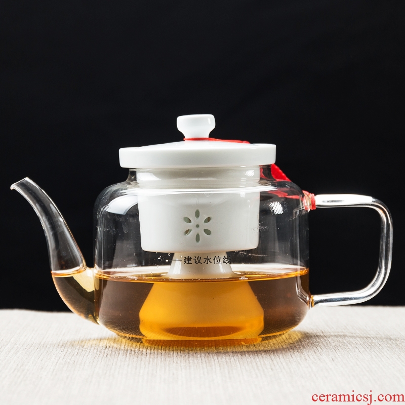 Qin Yi glass tea steamer pu-erh tea boiled tea ware suit ceramic teapot tea set household electrical TaoLu kung fu tea cup