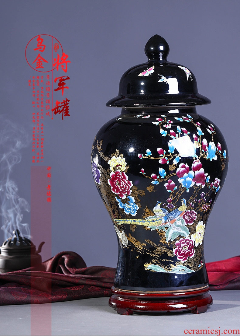 Jingdezhen general pot vase China creative sitting room ground ceramic restoring ancient ways is contracted handmade works of art