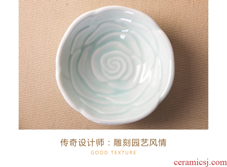 凉 food dishes of jingdezhen ceramic disc sauce vinegar oil disc household gifts glaze anaglyph peony roses little flavor dishes