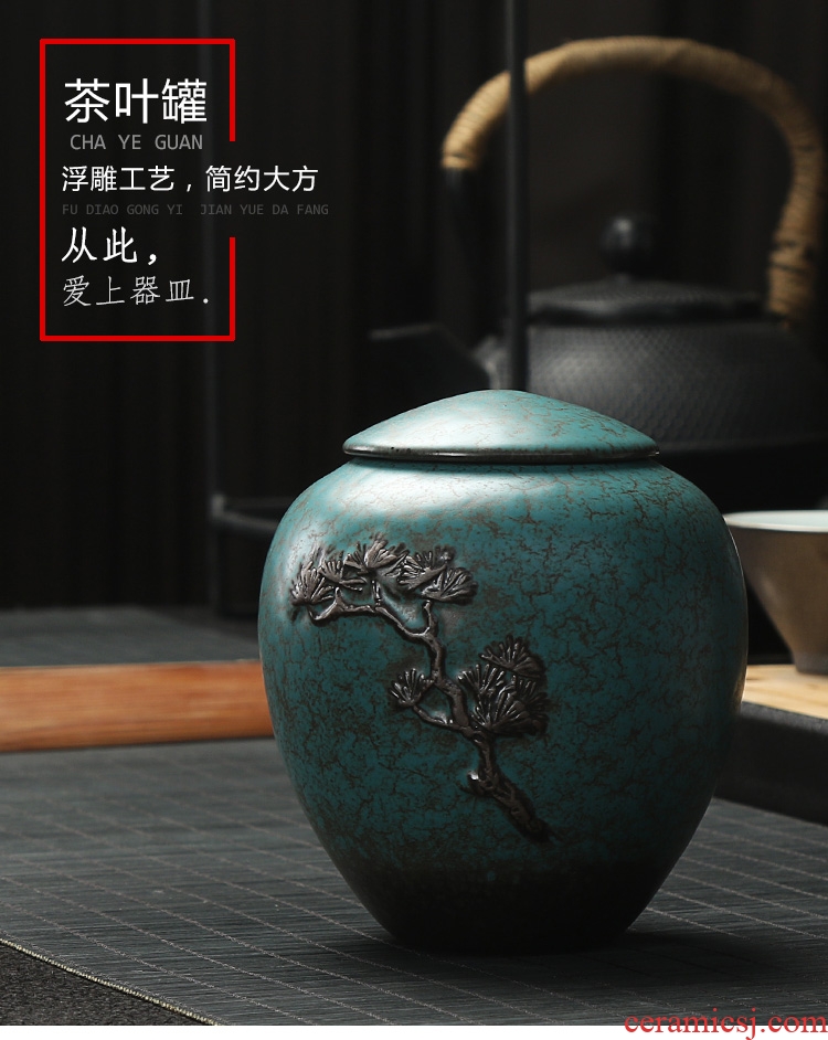 Chen xiang tea set coarse pottery ceramic POTS awake piggy bank seal black tea green tea caddy large puer tea pot