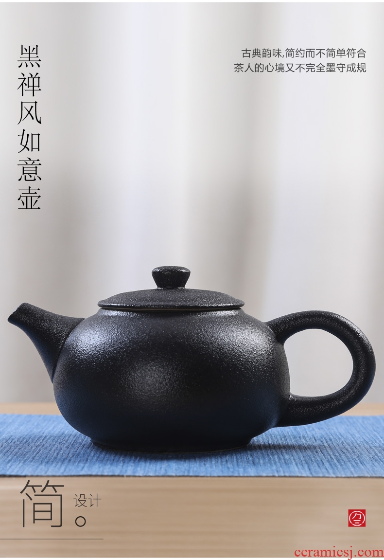 Kung fu tea set single pot of ceramic teapot tea village household three thousand creative teapot of filter tea tea green tea