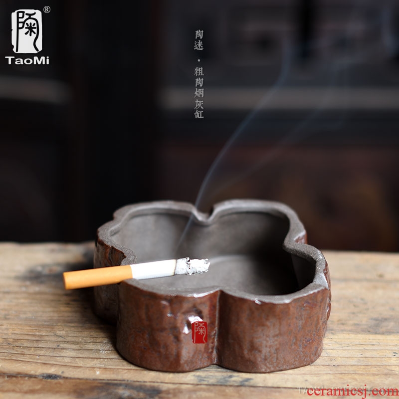 Tao fan creative ashtray home furnishing articles accessories coarse pottery flowerpot ceramics vintage Japanese contracted personality ashtrays