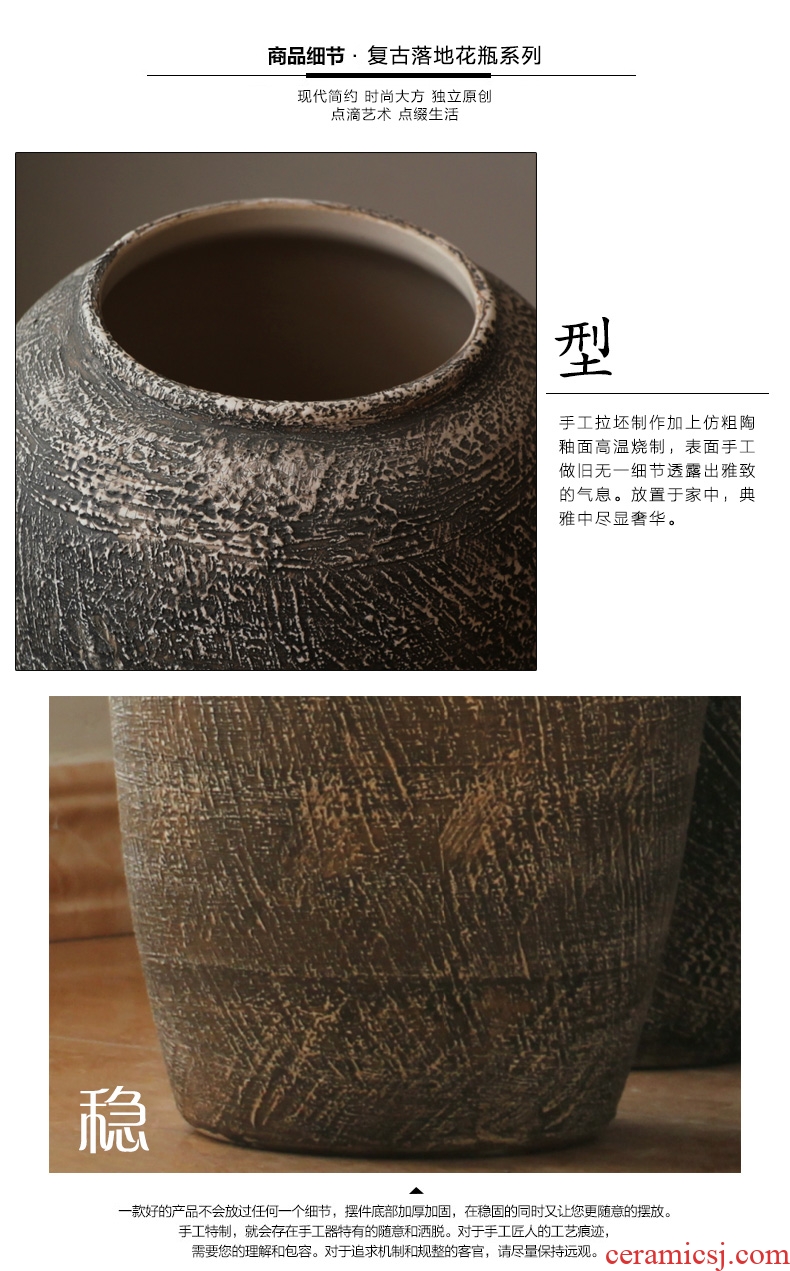 Jingdezhen do old vintage landing crude dry flower flower implement some ceramic jar jar earthenware vase do old big flowerpot soft