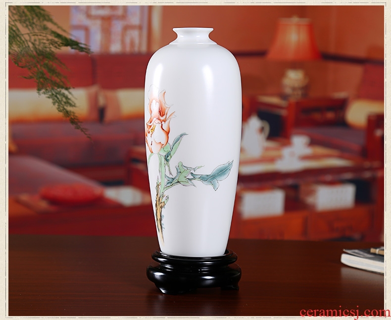 The east mud dehua white porcelain hand-painted ceramic vases, new Chinese style China rich ancient frame sitting room adornment