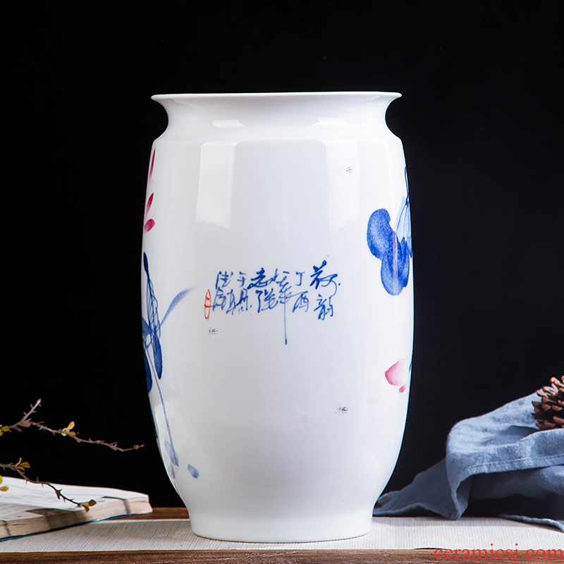 Jingdezhen ceramics hand-painted color bucket vase wine porch home decoration sitting room TV ark furnishing articles