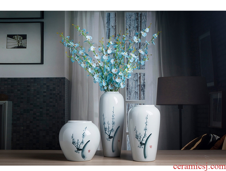 Ceramic vase furnishing articles sitting room bedroom desk office office decoration white porcelain vase flower bottles of tea table