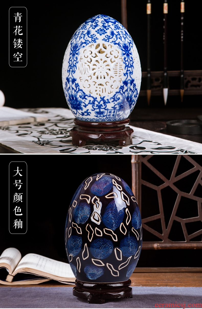 Jingdezhen ceramics vase of contemporary and contracted home sitting room handicraft wine creative egg ornament furnishing articles