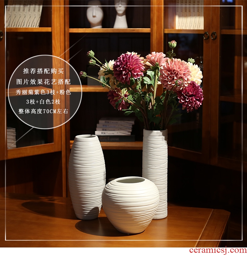 Handmade ceramic art white vase flower arrangement sitting room China household of Chinese style dry vase furnishing articles ornaments