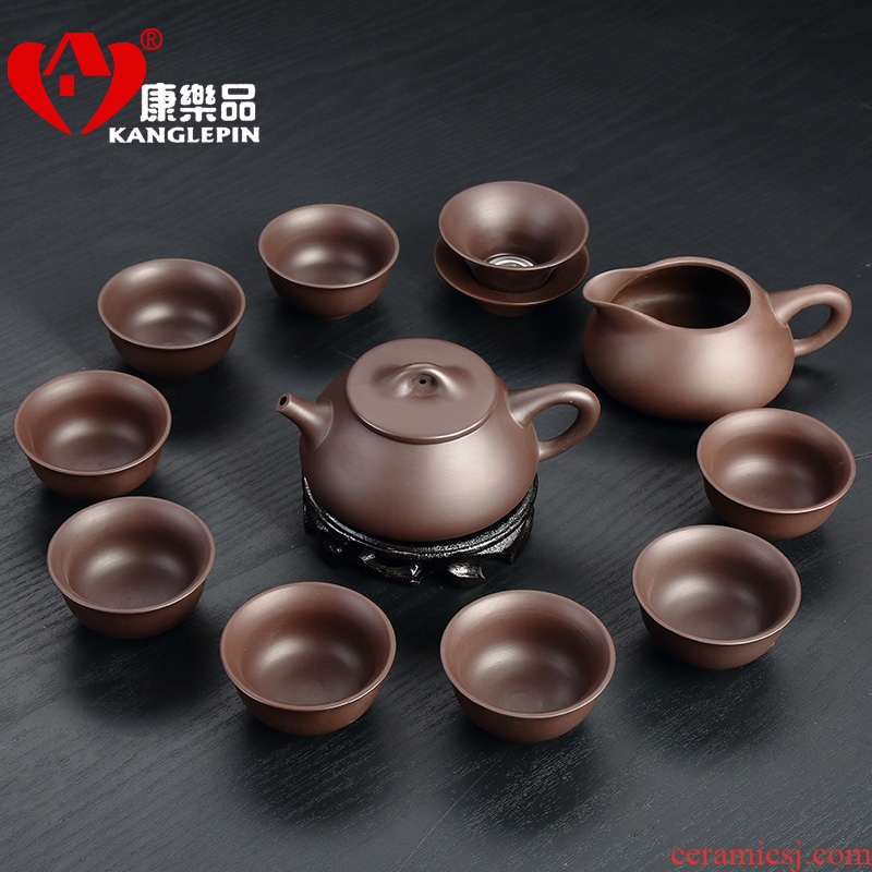 Recreational product office yixing purple sand kung fu tea set the whole teapot to restore ancient ways chinaware small tea cups