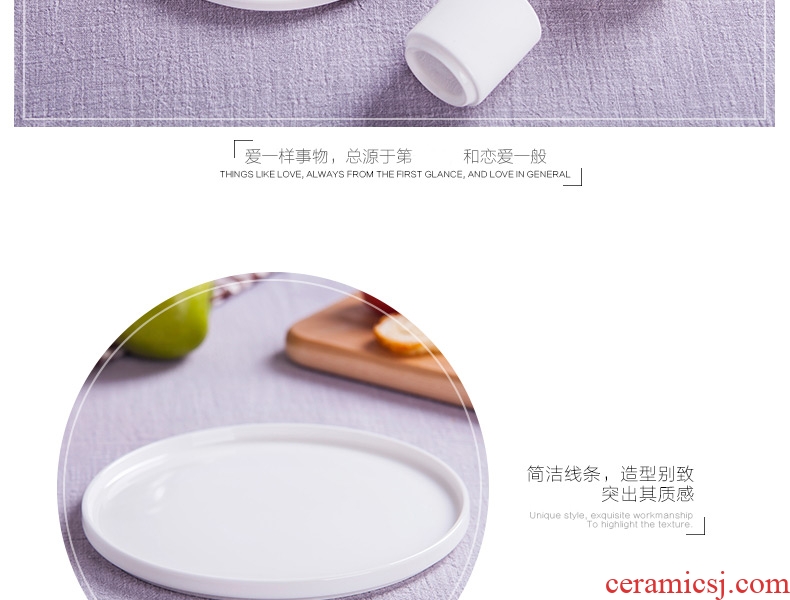 Jingdezhen white bone China tableware tea tray porcelain trays salad plate of fruit bowl pasta pizza plate