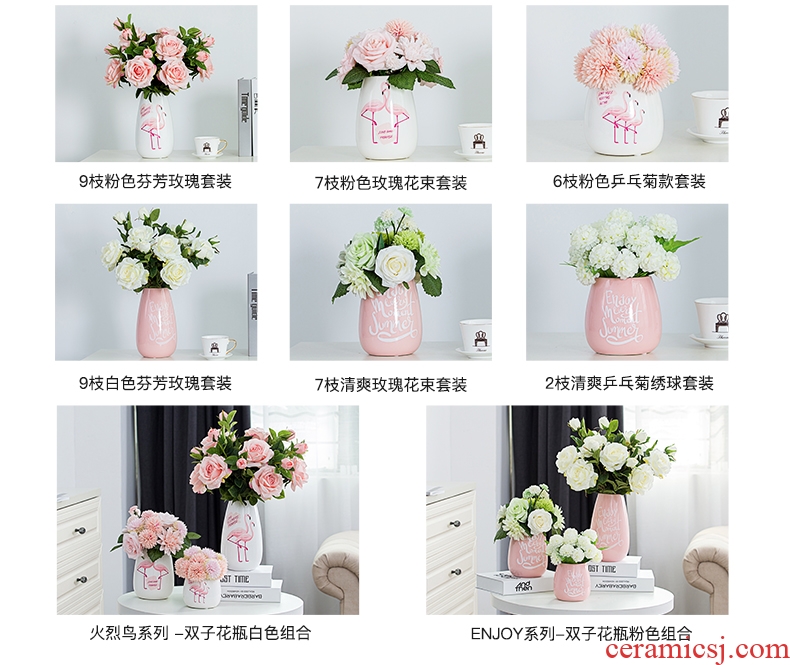 Like a flower contracted household ceramic vases, small pure and fresh and dried flowers flower arrangement sitting room creative ins wind decorative furnishing articles