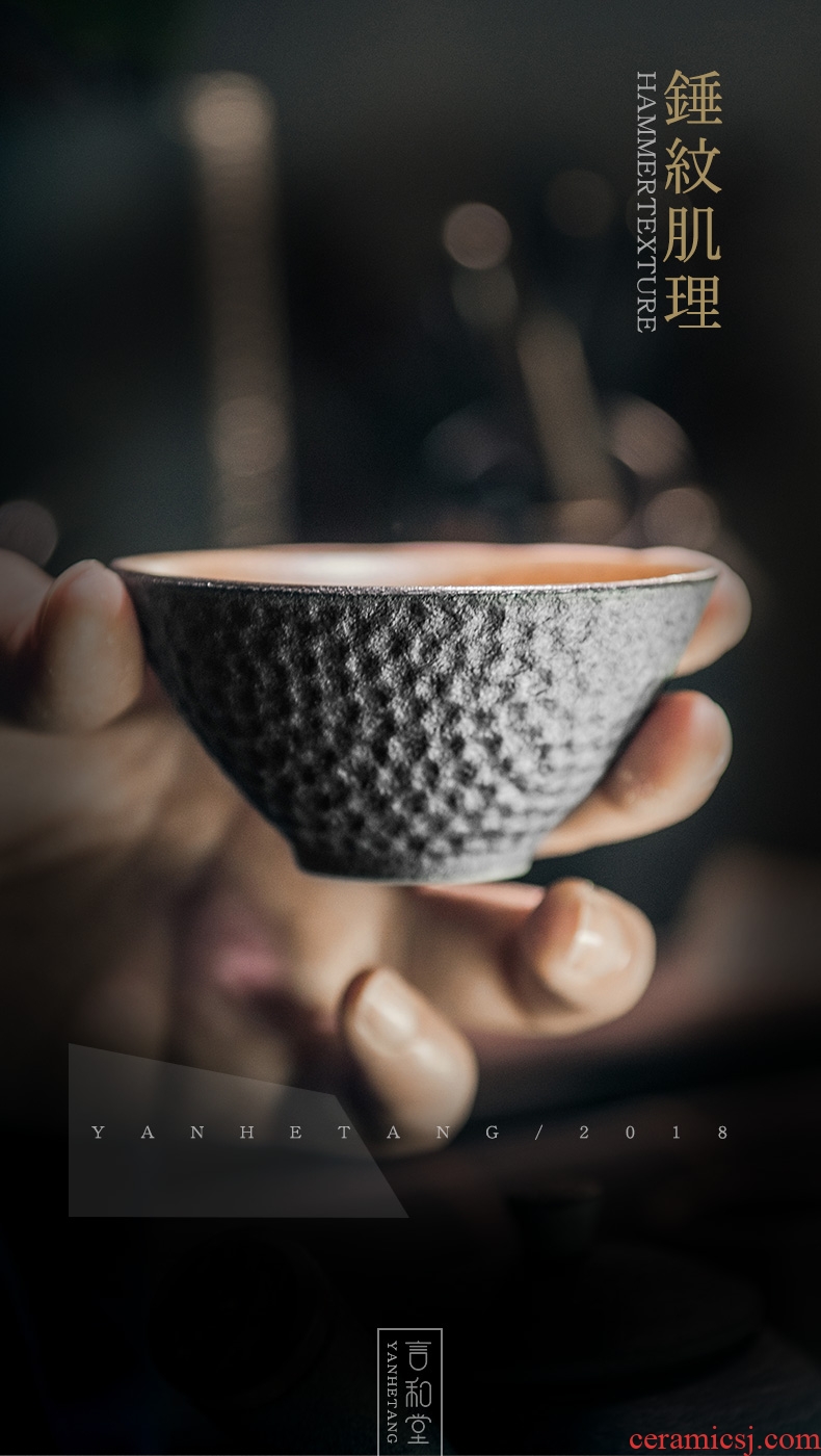 And hall hammer eye grain sample tea cup thick ceramic tea cup ceramic big cup of kung fu tea set hat cup restoring ancient ways