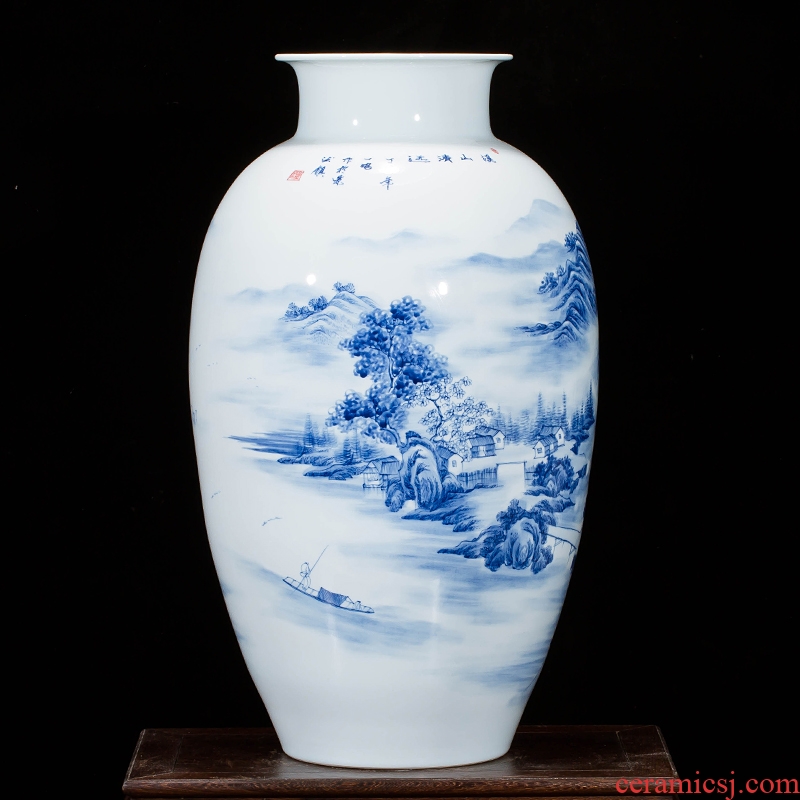 Jingdezhen ceramics hand-painted porcelain vase wine porch home wine ark adornment sitting room TV ark furnishing articles