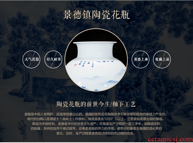 Jingdezhen ceramics hand-painted porcelain vase wine porch home wine ark adornment sitting room TV ark furnishing articles