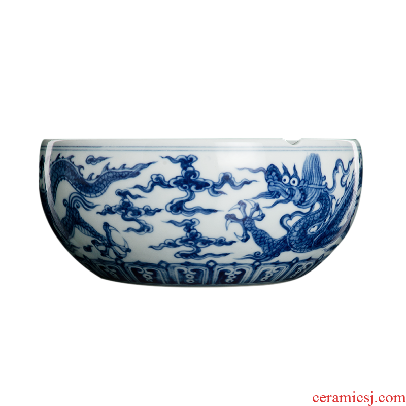 Better sealed kiln furnishing articles sitting room of blue and white porcelain jingdezhen ceramic household large porcelain ashtrays Chinese office