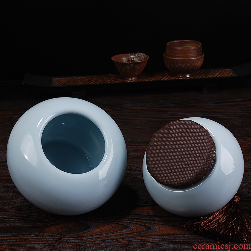 East west ceramic POTS kiln pu-erh tea caddy can double pot two cans of tea storehouse large elder brother kiln gourd cans