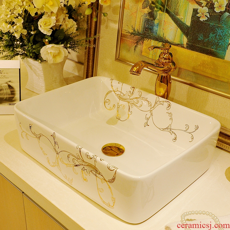 Ceramic lavabo stage basin art lavatory basin European rectangular toilet of wash basin basin that wash a face