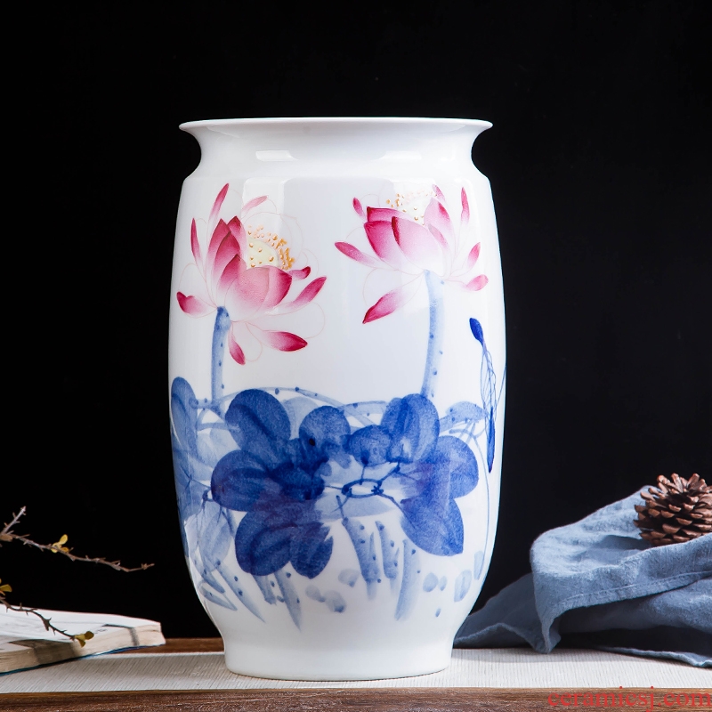 Jingdezhen ceramics hand-painted color bucket vase wine porch home decoration sitting room TV ark furnishing articles