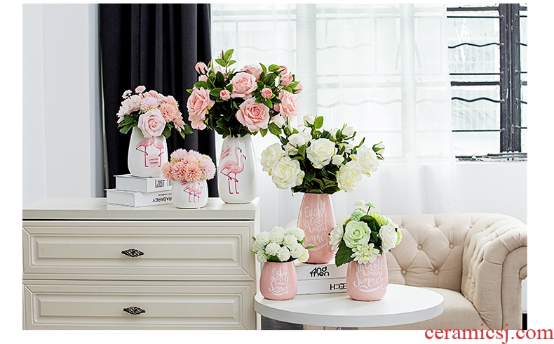 Like a flower contracted household ceramic vases, small pure and fresh and dried flowers flower arrangement sitting room creative ins wind decorative furnishing articles