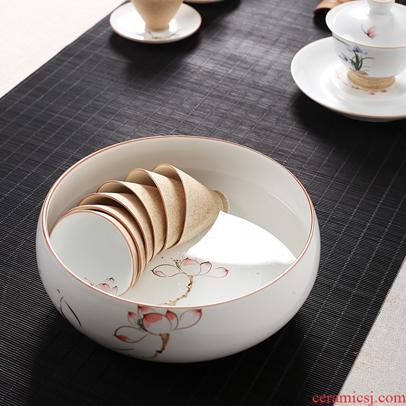 Hong bo acura hand-painted tea wash your kung fu tea set parts of jingdezhen hand-painted ceramic tea cup large bath