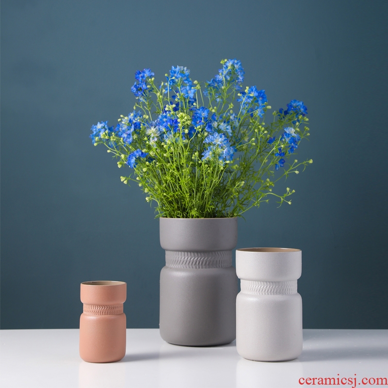 Nordic vase furnishing articles simulation flowers artificial flowers flower arranging modern creative home sitting room adornment desktop ceramic vase