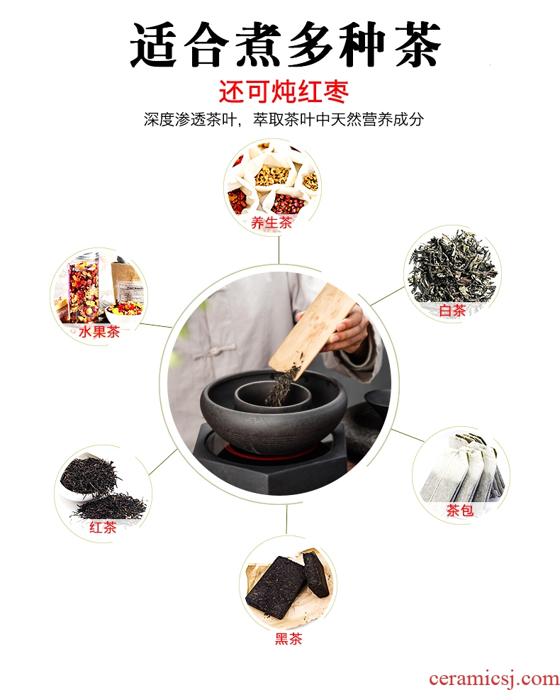 Bin DE lava-rock electric cook kung fu tea exchanger with the ceramics TaoLu household black tea pu-erh tea temperature curing pot bowl suit