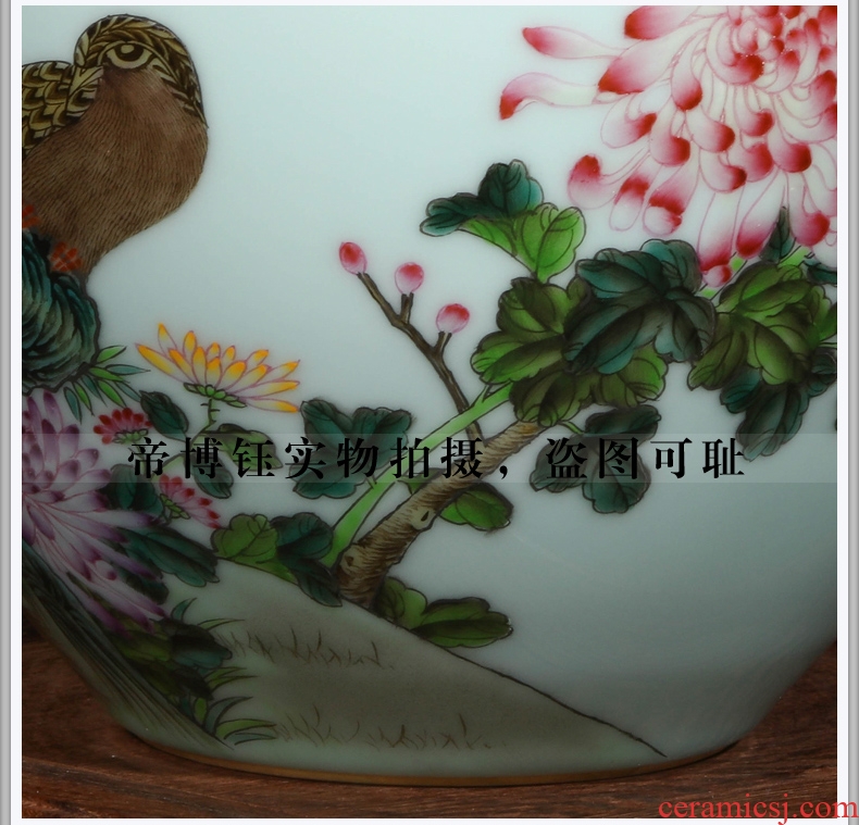 Antique hand-painted porcelain of jingdezhen ceramics bucket color auspicious flower vase classical Chinese style home furnishing articles - 567207731077